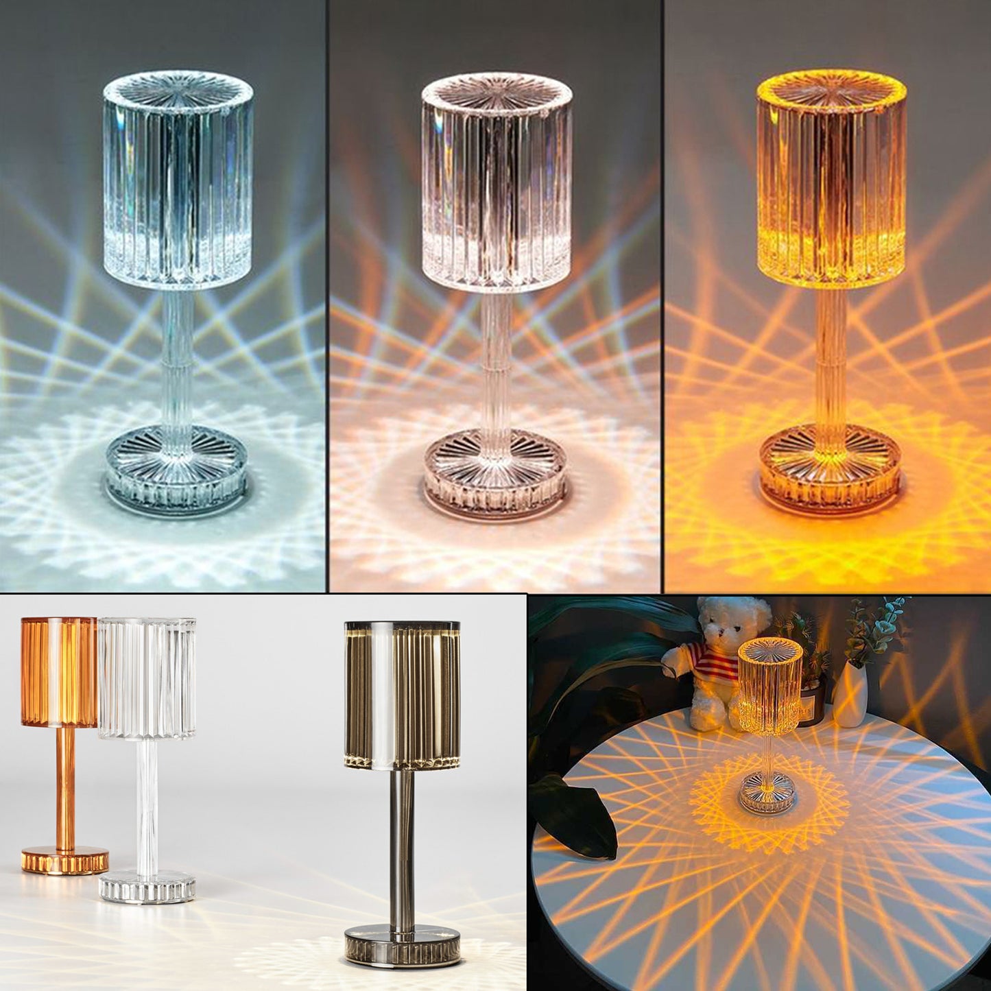 New Crystal Table Lamp Hotel Decoration Diamond Romantic Warm Led For Home Decor Romantic Gift Night Light - Eva store