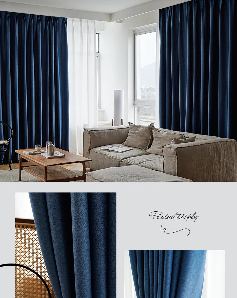 Super Strong Sound Insulation Fully Blackout bedroom Curtain Double sided cotton