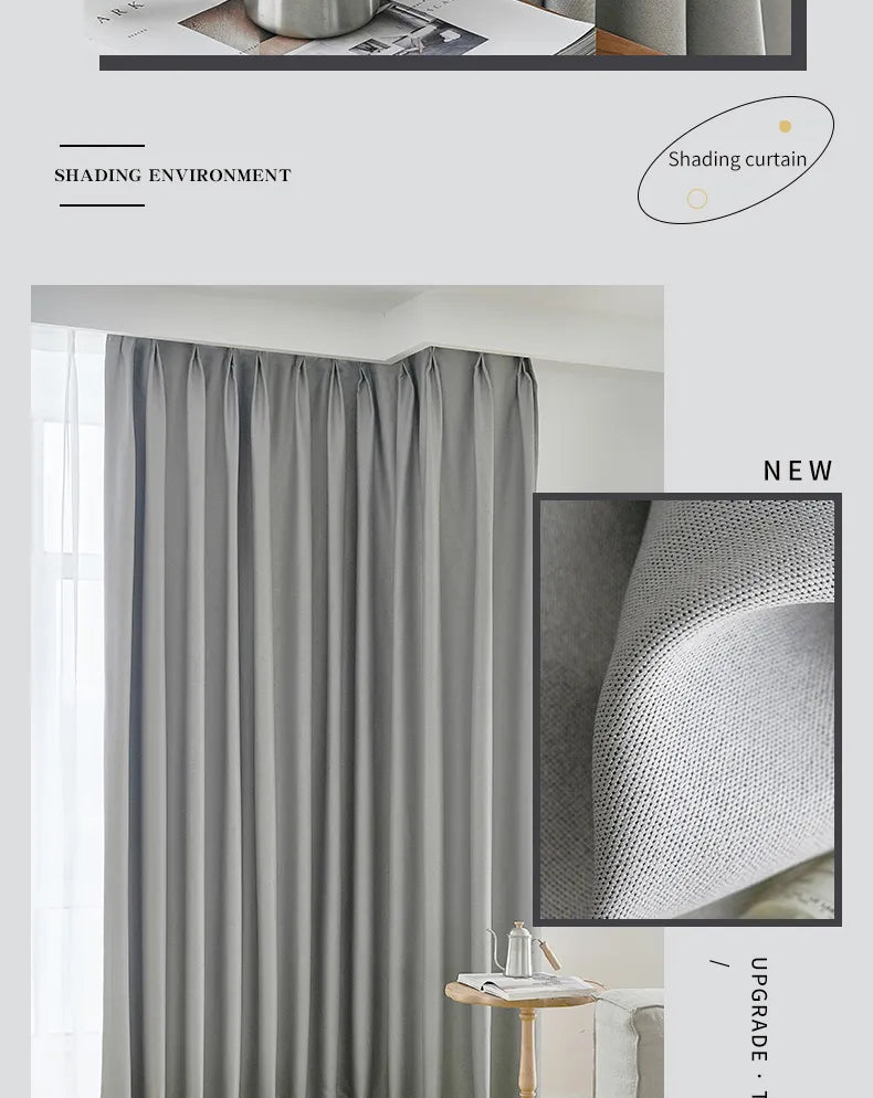 Super Strong Sound Insulation Fully Blackout bedroom Curtain Double sided cotton